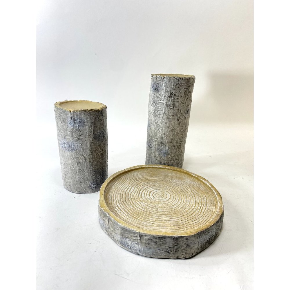 Rustic Logs Home Decor 3 Piece Set